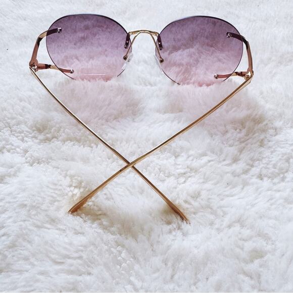 Ruth Clear Purple Round Metal Sunglasses - Picture 10 of 10